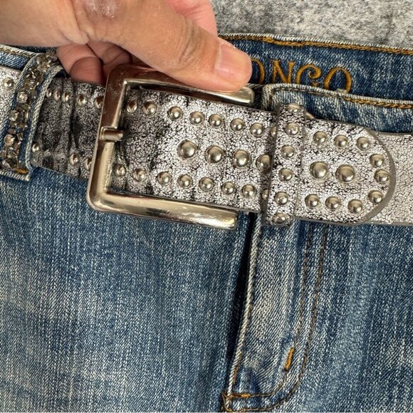 Vintage Y2K Bongo Women's Denim Festival Grunge Micro Mini Skirt Size 7 - Picture 8 of 16